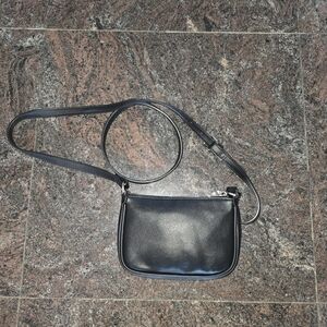 Classic Black Leather Crossbody Bag